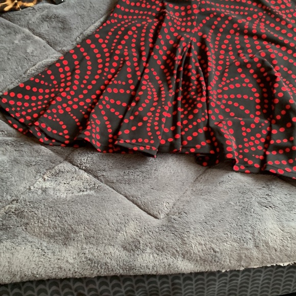 NWOT!!!! George stretch black and red printed long skirt. - Picture 6 of 8